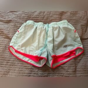 New Balance Mint and Neon Pink Running Shorts